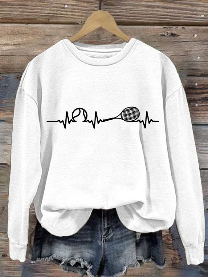 Women's Tennis Printed Casual Sports Sweatshirt