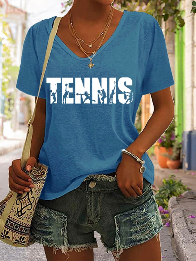 Women's Apres Tennis Printed Short-Sleeved T-Shirt