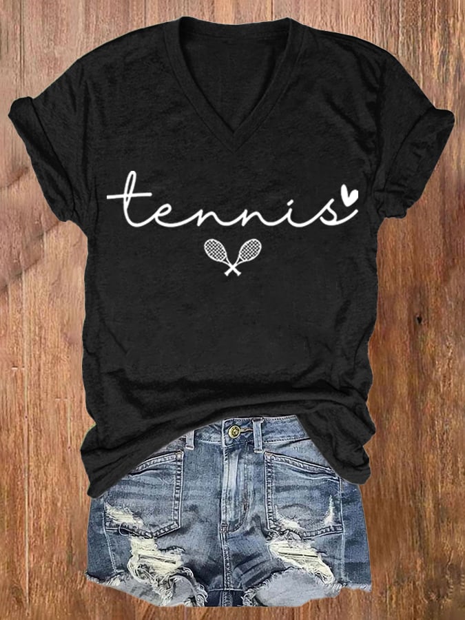 Women's Tennis Printed Short-Sleeved T-Shirt