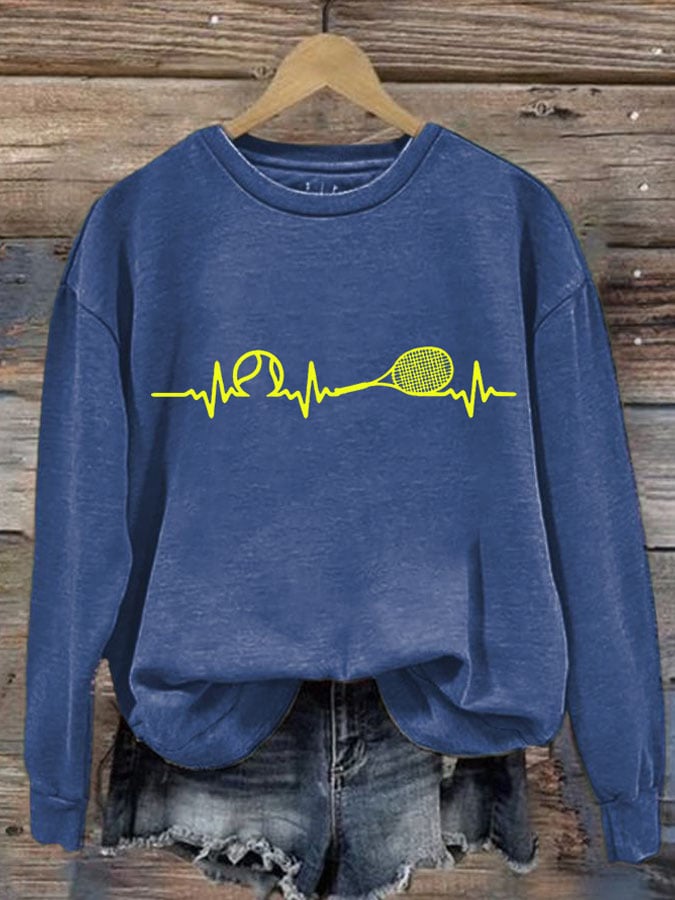 Women's Tennis Printed Casual Sports Sweatshirt
