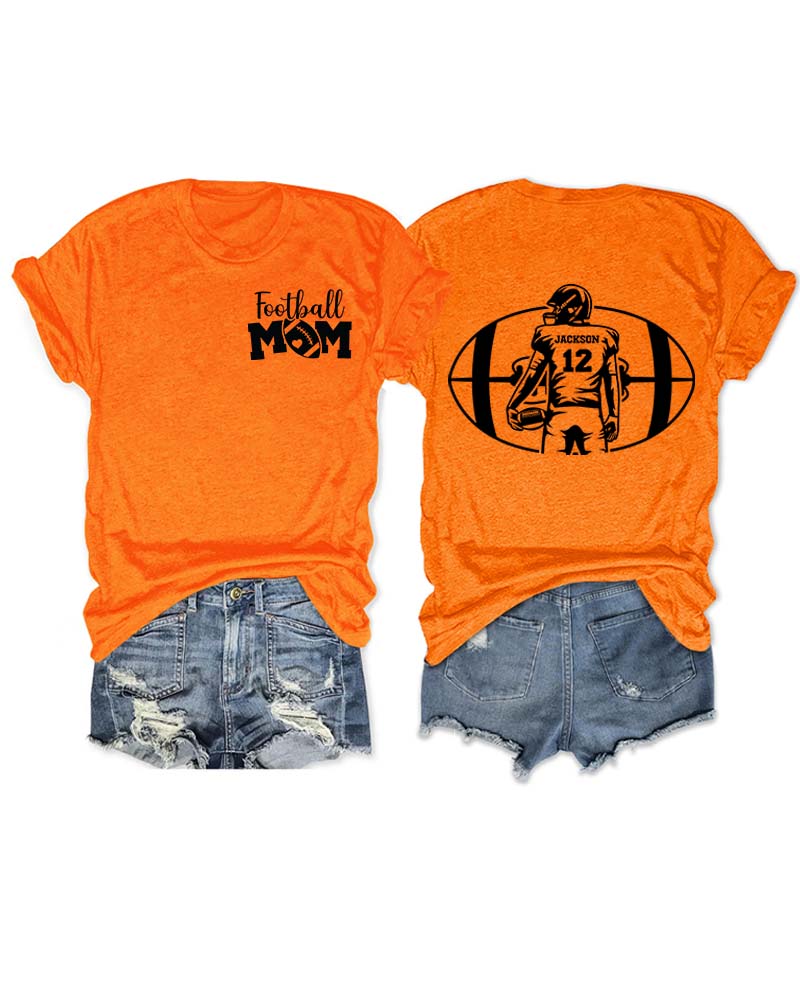 Personalized Football Mom T-Shirt