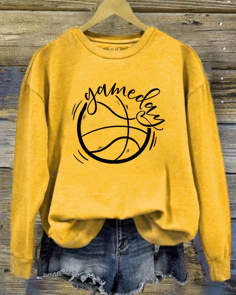 Basketball Game Day Crewneck Sweatshirt