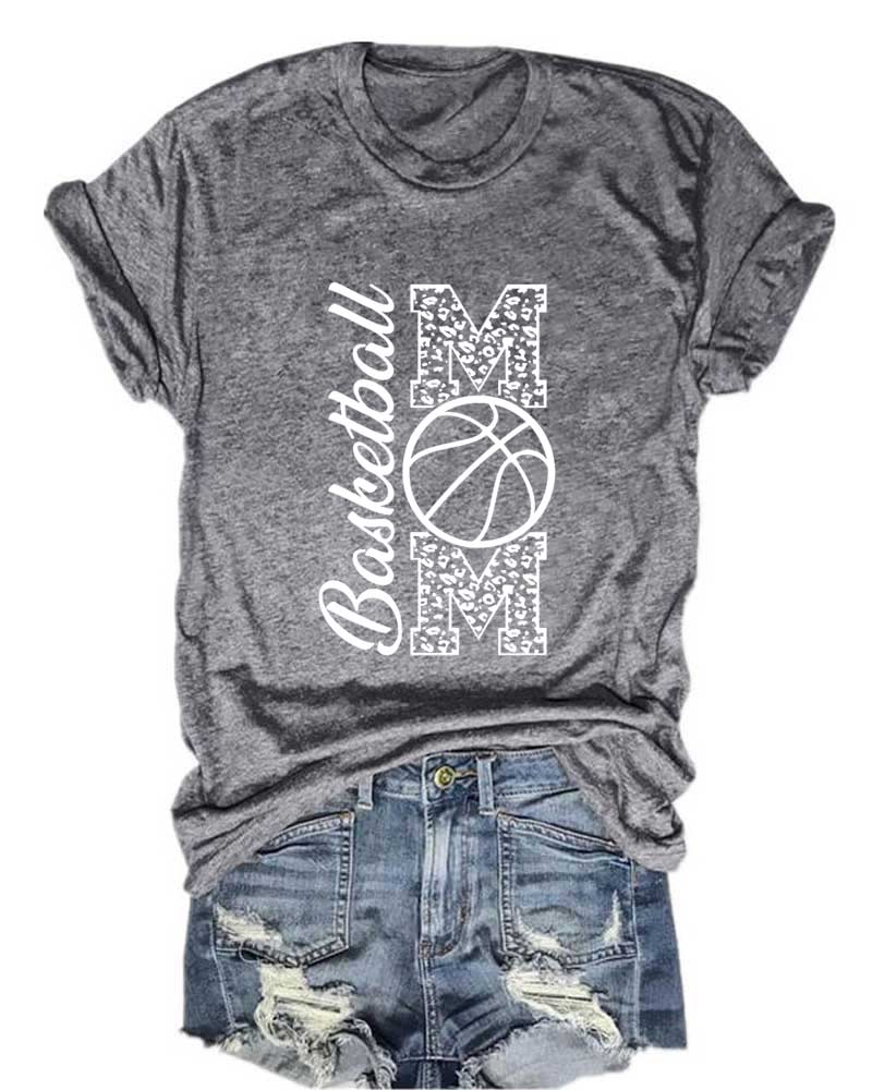 Basketball Mom Printed T-Shirt