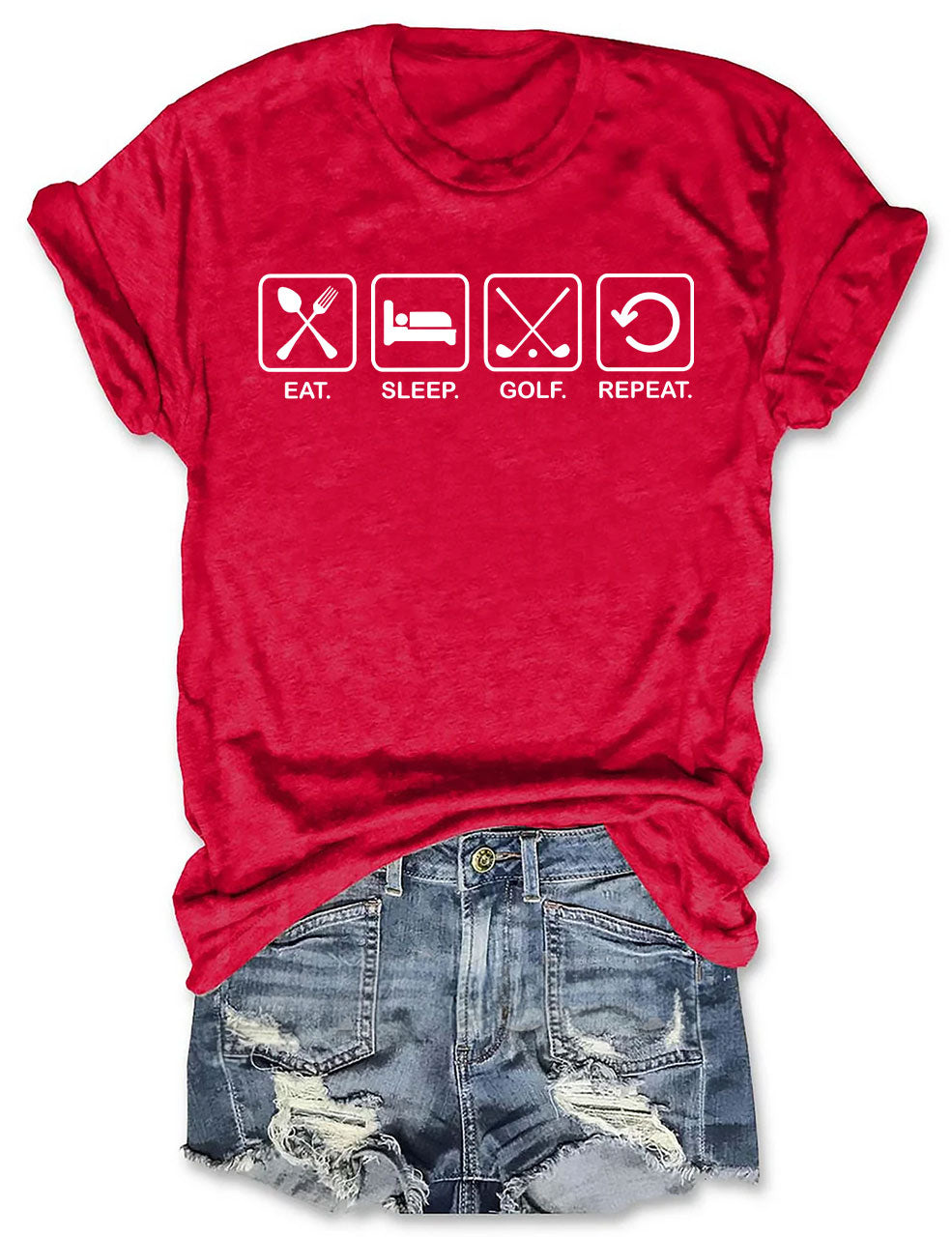 Eat Sleep Golf Repeat Funny Golf T-shirt