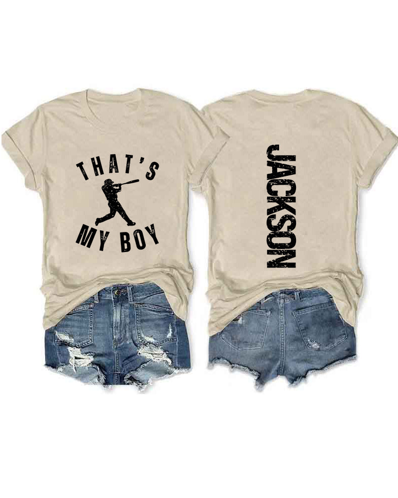 Personalized That's My Boy Baseball T-Shirt