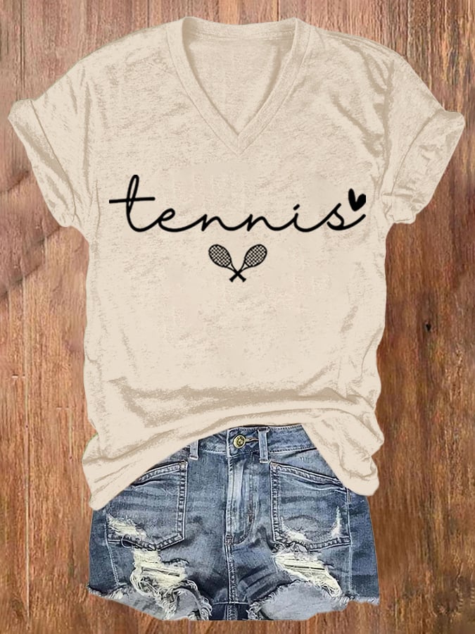 Women's Tennis Printed Short-Sleeved T-Shirt