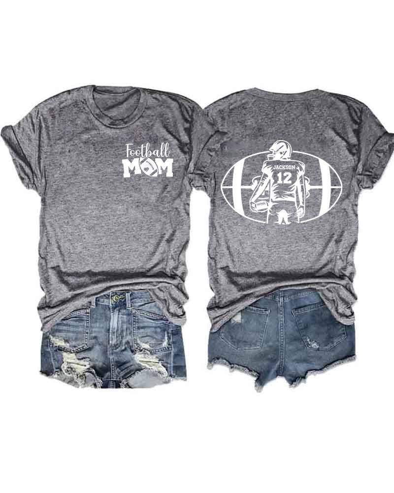 Personalized Football Mom T-Shirt