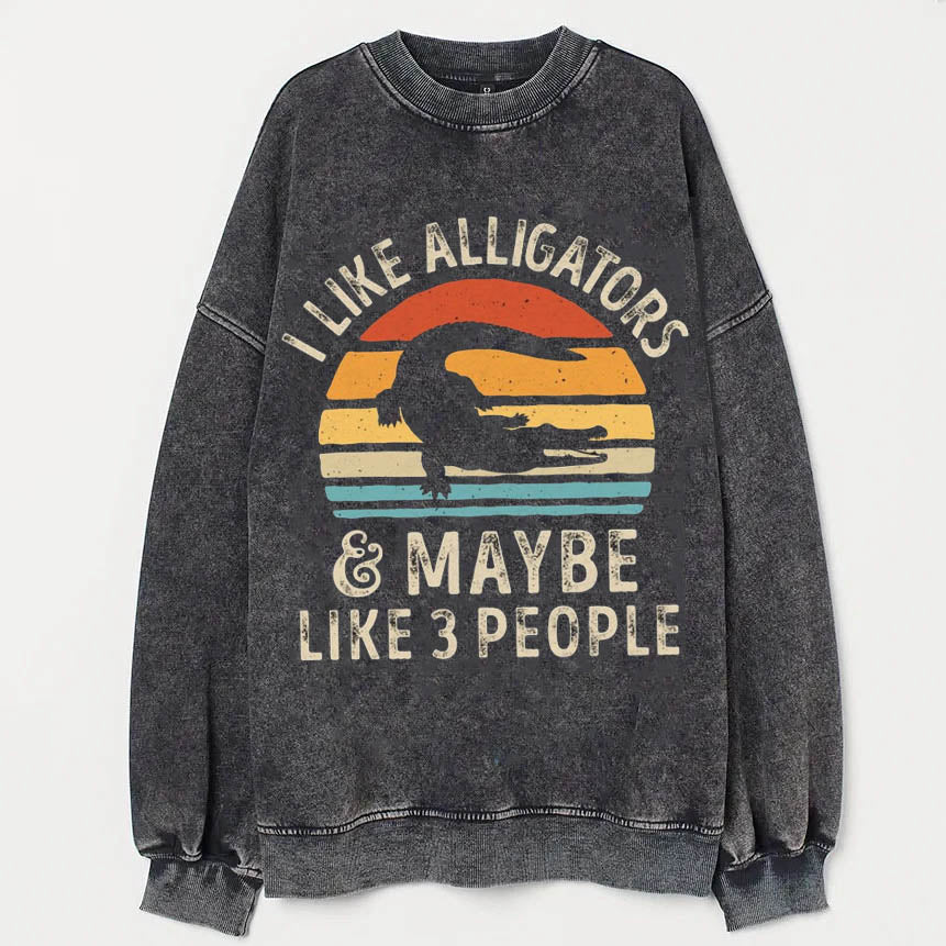 I Like Alligators and Maybe 3 People Sunset Sweatshirt