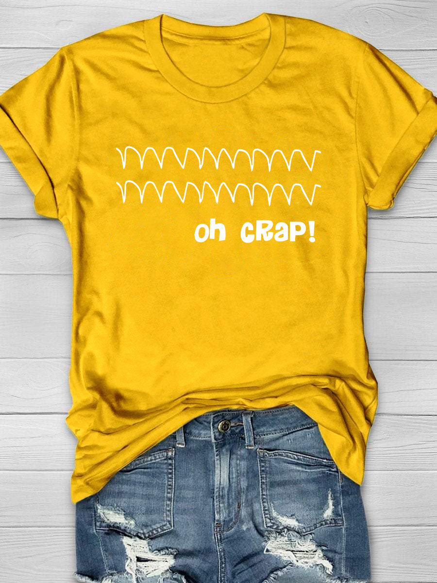 Funny Oh Crap Cardiac Rhythm Print T-shirt