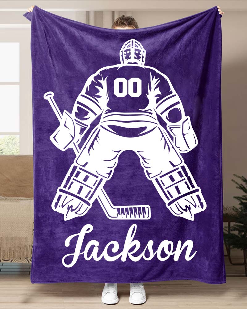 Personalized Ice Hockey Goalie Blanket