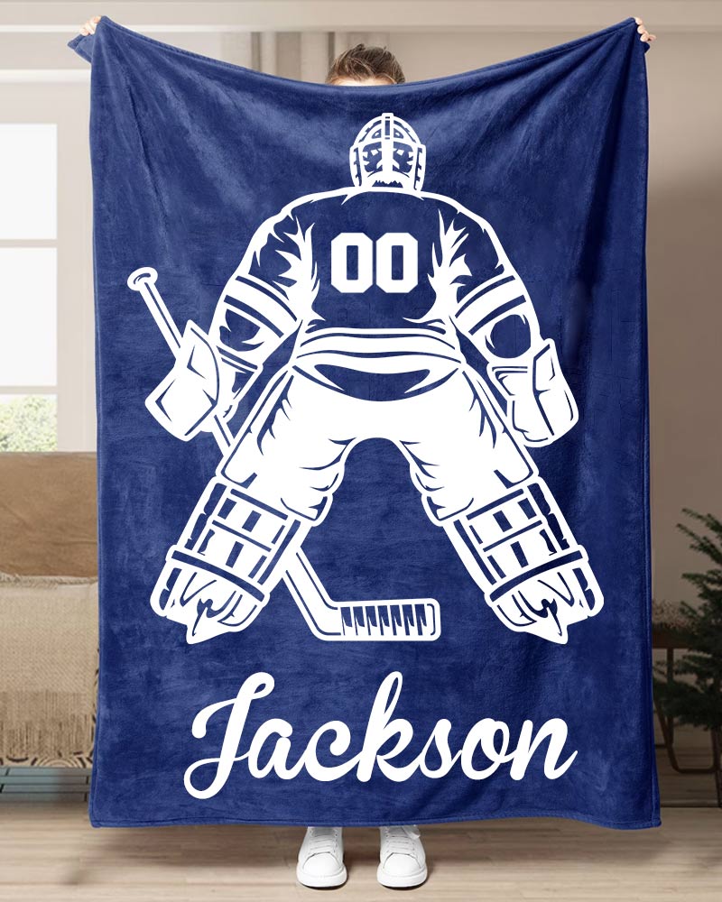 Personalized Ice Hockey Goalie Blanket