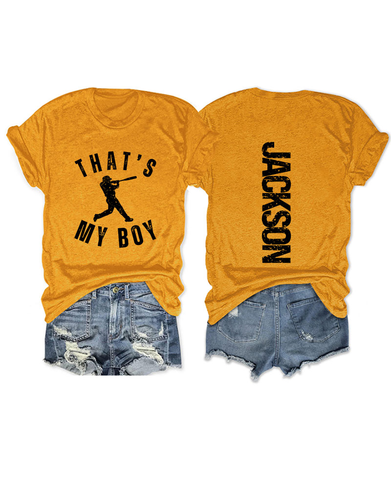 Personalized That's My Boy Baseball T-Shirt