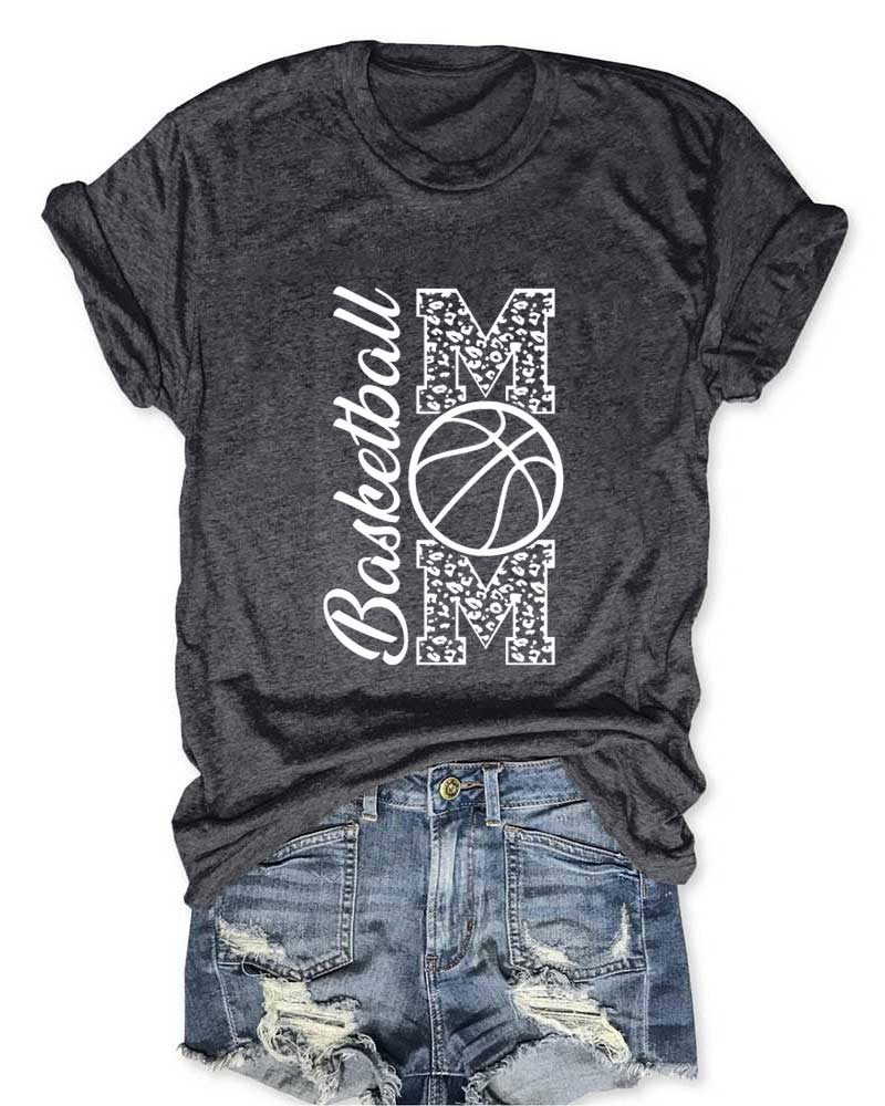 Basketball Mom Printed T-Shirt