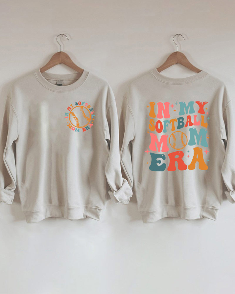 In My Softball Mom Era Printed Sweatshirt