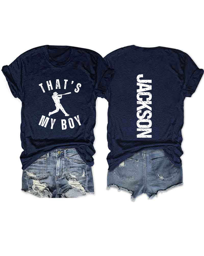 Personalized That's My Boy Baseball T-Shirt