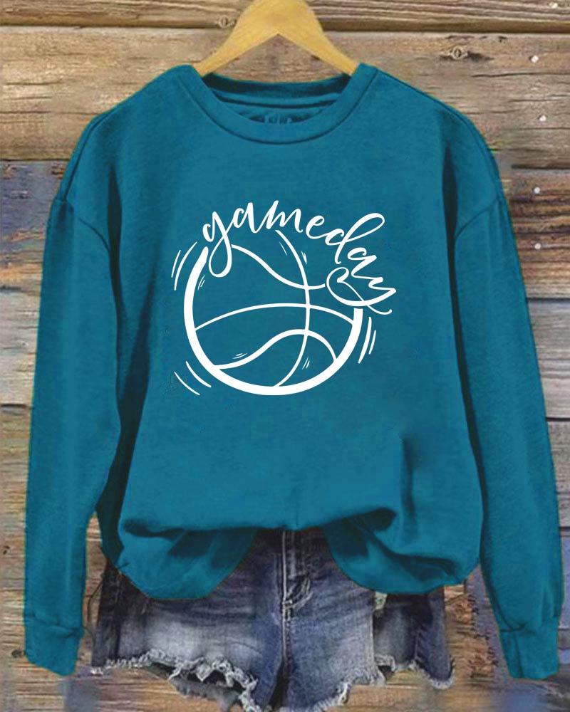 Basketball Game Day Crewneck Sweatshirt