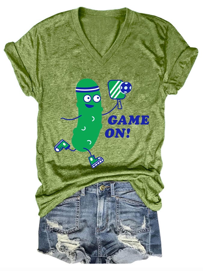 Women's Funny Pickleball Print T-Shirt