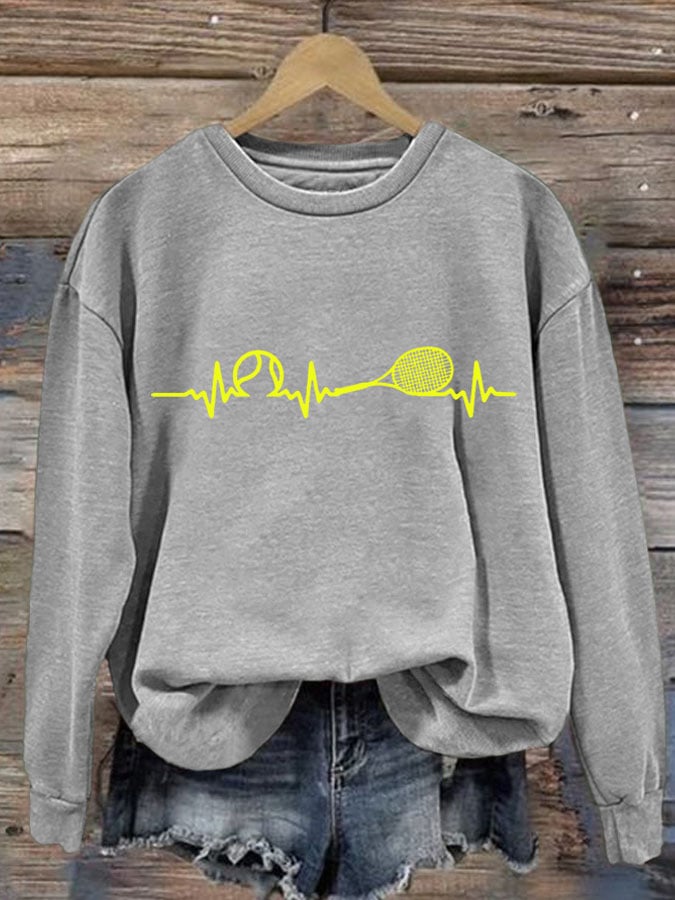 Women's Tennis Printed Casual Sports Sweatshirt