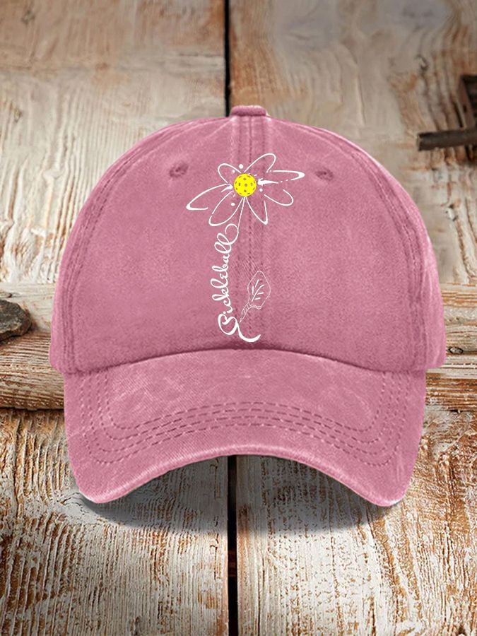 Pickleball Floral Vintage Hat