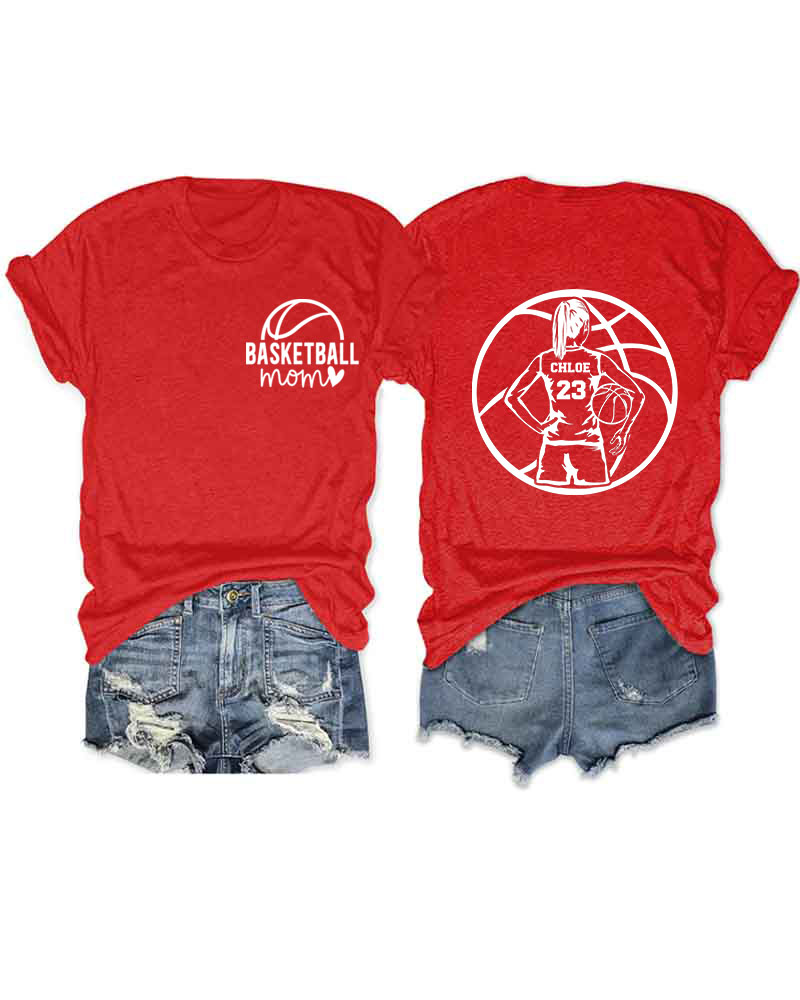 Personalized Basketball Mom T-Shirt