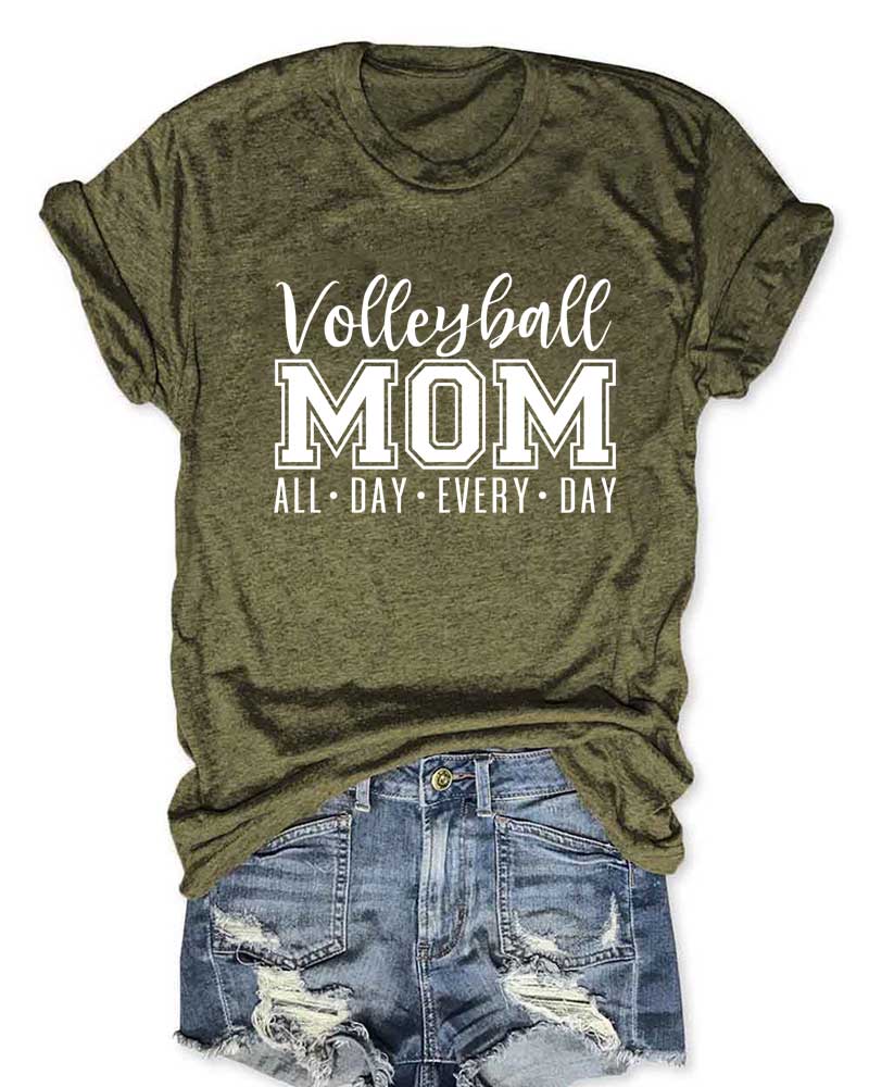 Volleyball Mom All Day Every Day T-Shirt