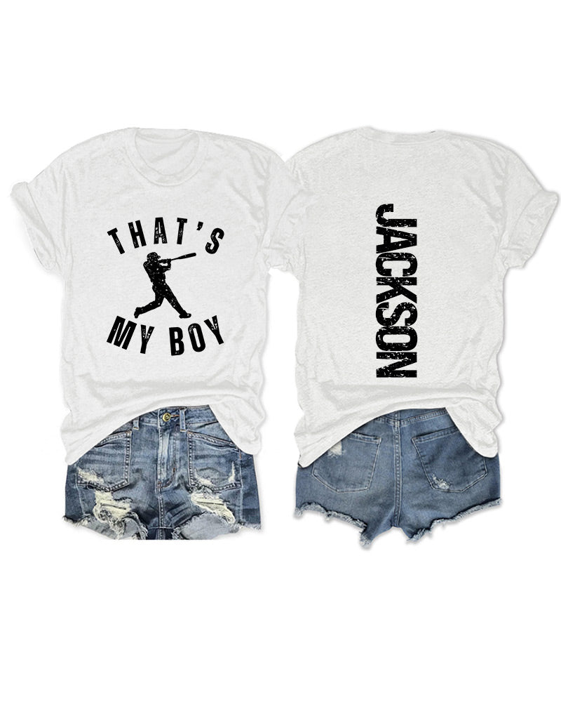Personalized That's My Boy Baseball T-Shirt