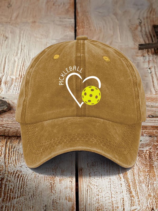 Pickleball Heart Print Unisex Hat