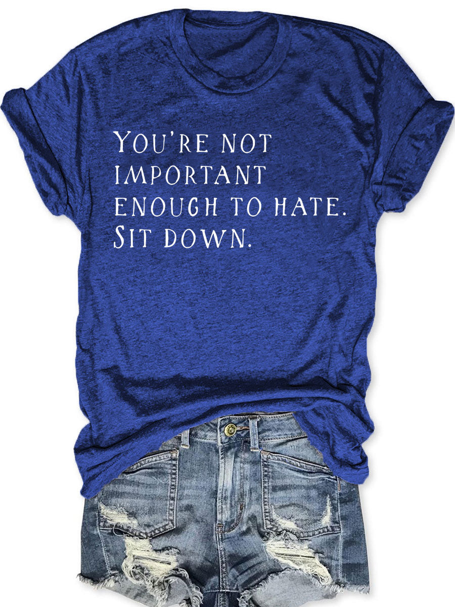 You're Not Important Enough To Hate T-shirt