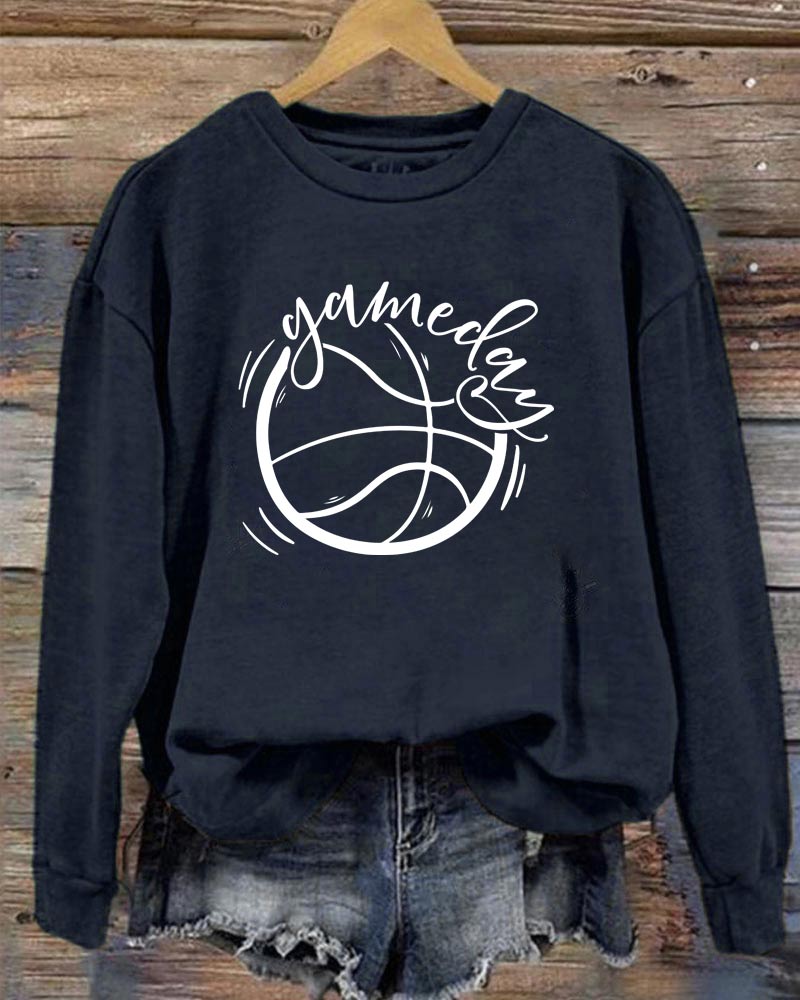 Basketball Game Day Crewneck Sweatshirt