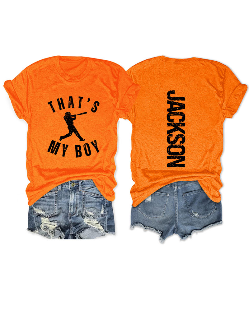 Personalized That's My Boy Baseball T-Shirt