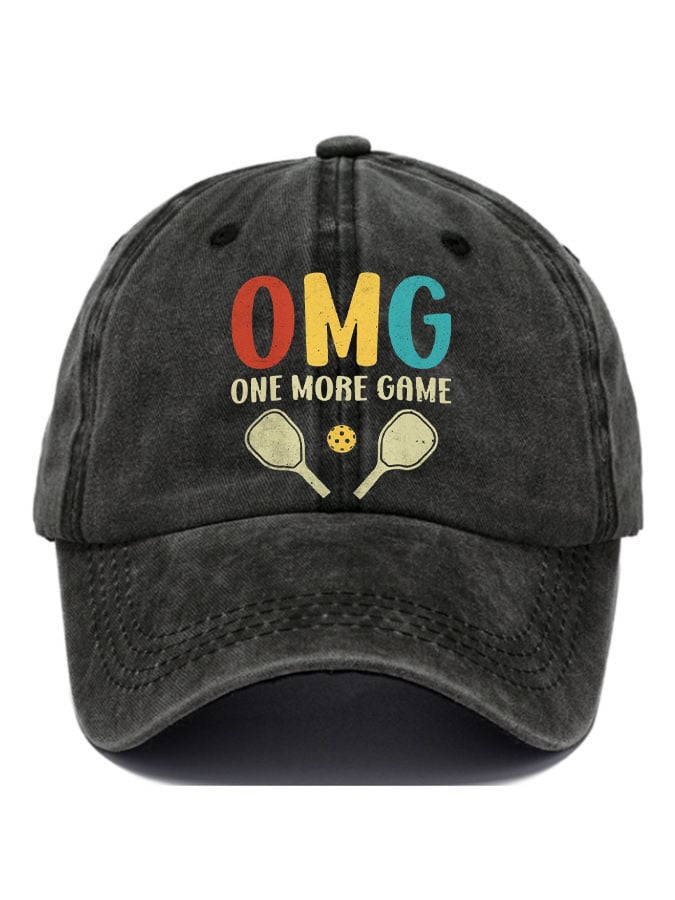 Pickleball enthusiast “OMG-One-more-game” printed hat