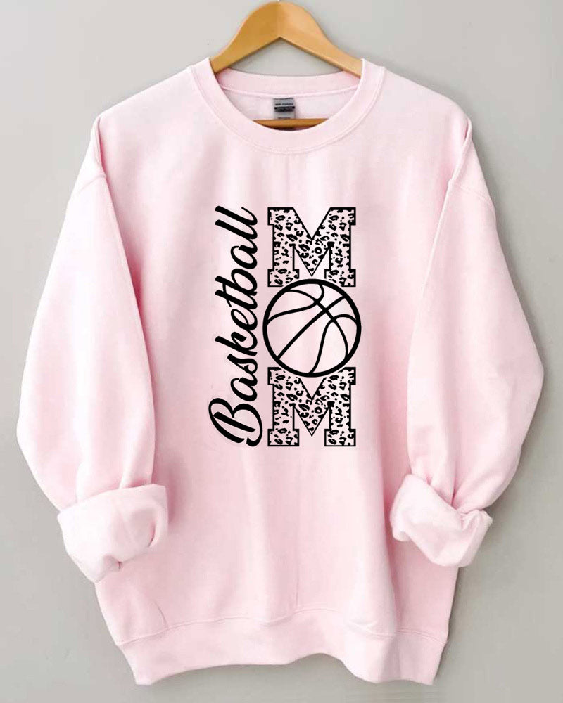 Basketball Mom Printed Crewneck Sweatshirt