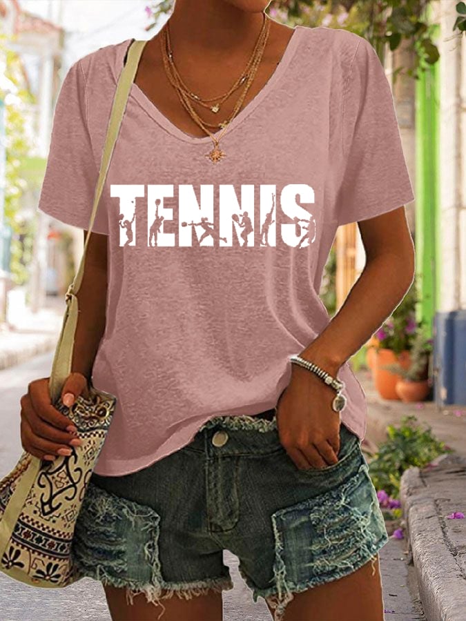 Women's Apres Tennis Printed Short-Sleeved T-Shirt