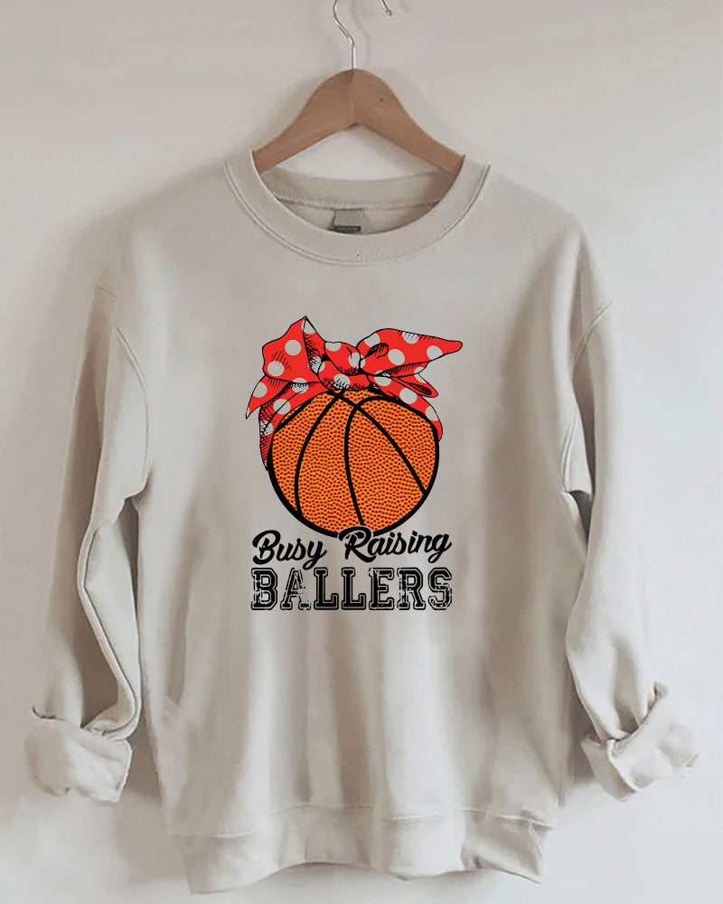 Busy Raising Ballers Printed Sweatshirt