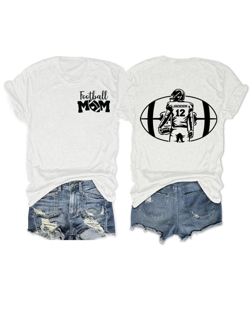 Personalized Football Mom T-Shirt