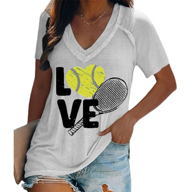 Women's Apres Tennis Print Casual Short Sleeve T-Shirt