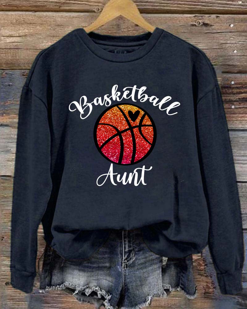 Basketball Aunt Crewneck Sweatshirt