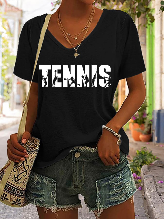 Women's Apres Tennis Printed Short-Sleeved T-Shirt