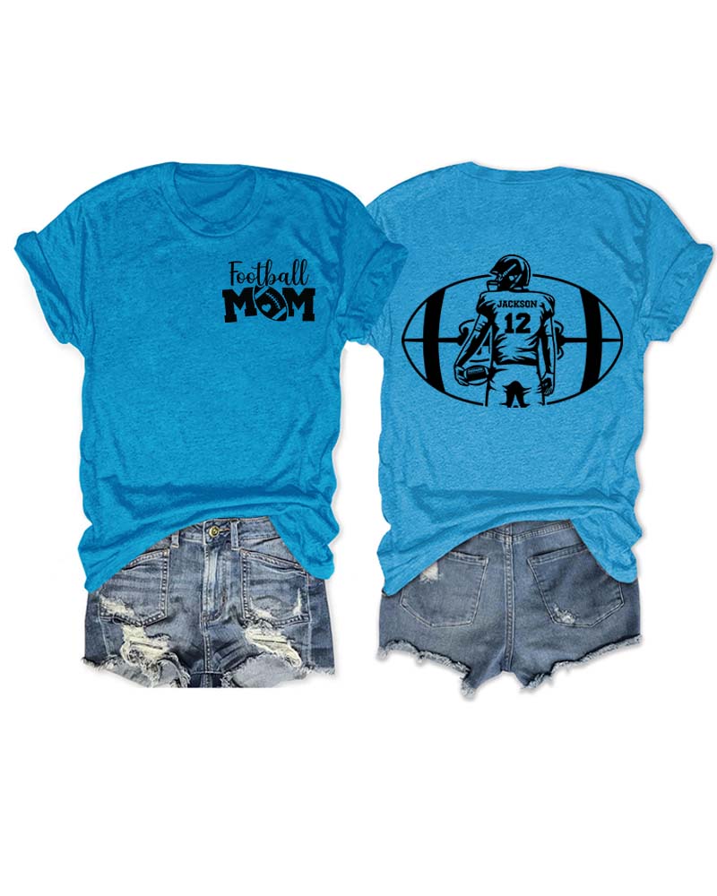 Personalized Football Mom T-Shirt