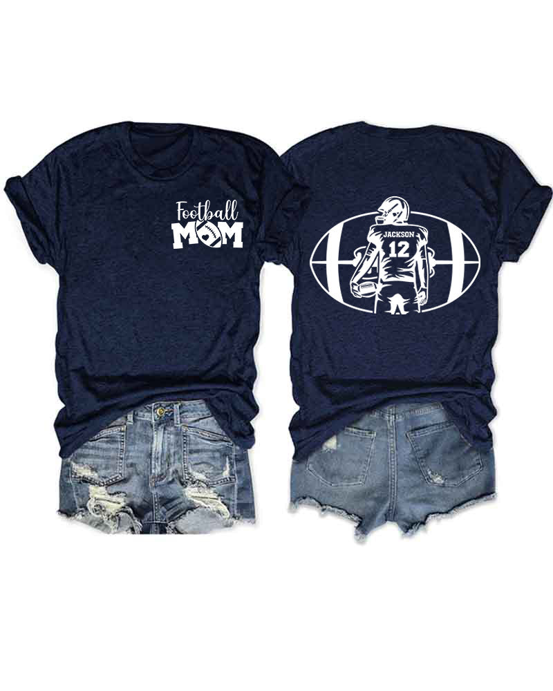 Personalized Football Mom T-Shirt