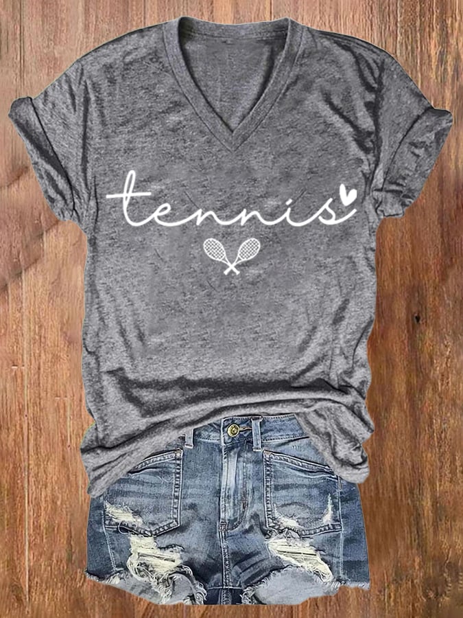 Women's Tennis Printed Short-Sleeved T-Shirt
