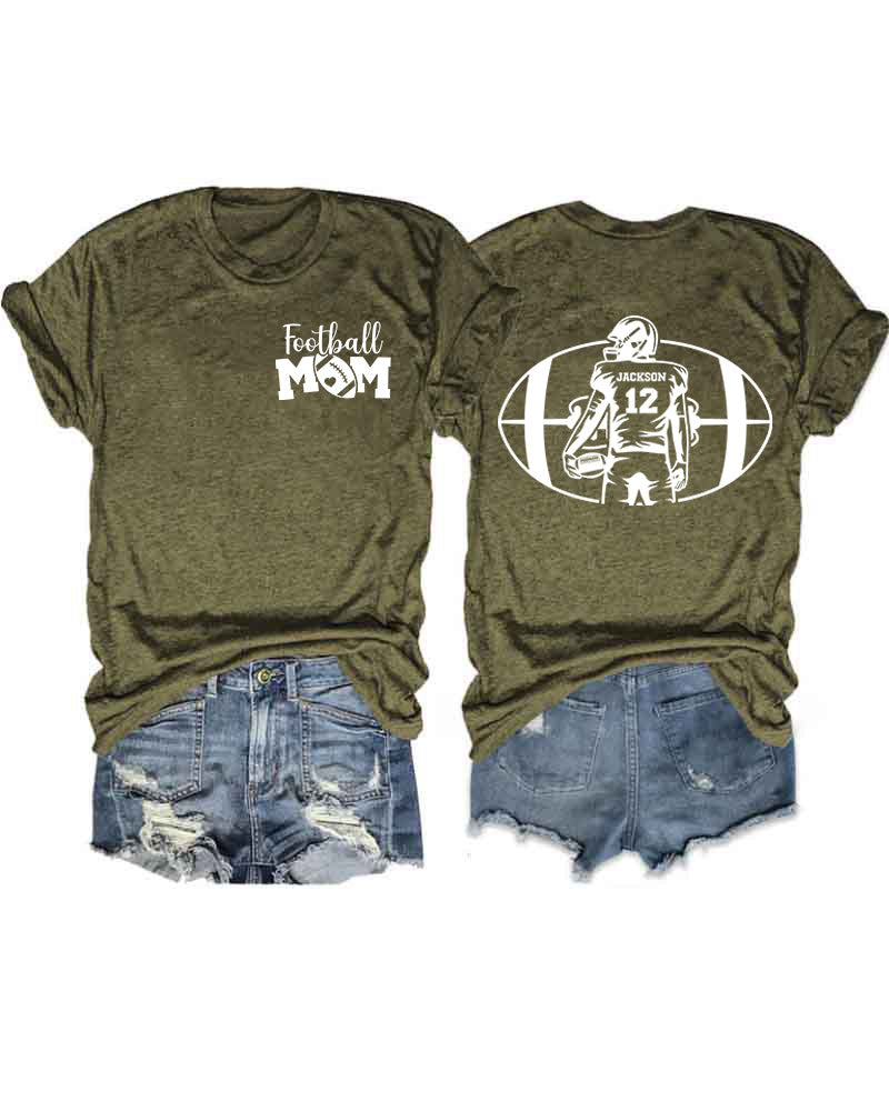 Personalized Football Mom T-Shirt