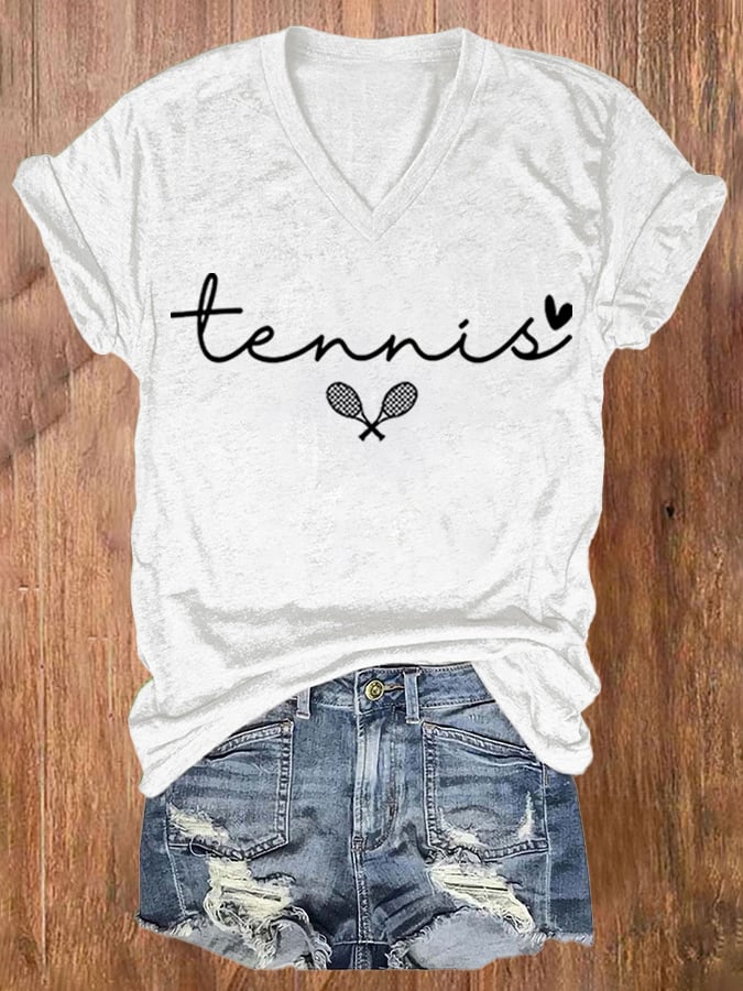 Women's Tennis Printed Short-Sleeved T-Shirt