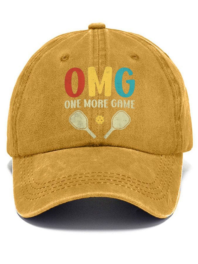 Pickleball enthusiast “OMG-One-more-game” printed hat