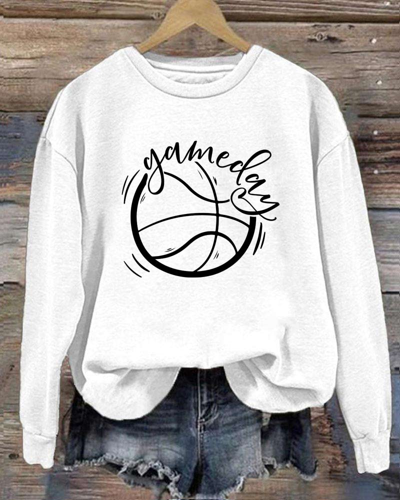 Basketball Game Day Crewneck Sweatshirt