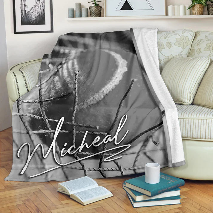 Personalized Tennis Blanket, Tennis Vintage For Tennis Lover Sherpa Fleece Blanket, Custom Name Soft Cozy Plush Throw Blanket