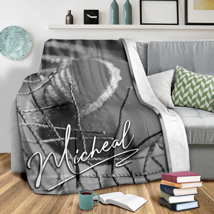 Personalized Tennis Blanket, Tennis Vintage For Tennis Lover Sherpa Fleece Blanket, Custom Name Soft Cozy Plush Throw Blanket