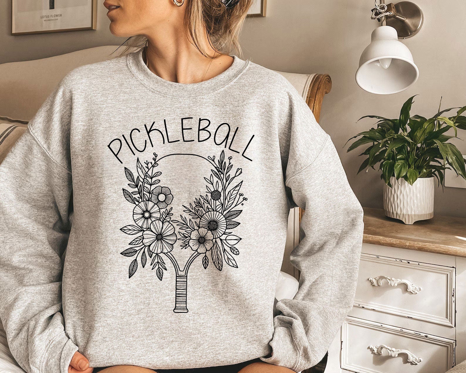 Floral Pickleball Sweatshirt