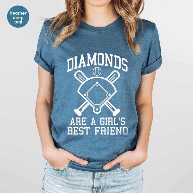 Diamonds Are A Girls Best Friend Softball T-shirt