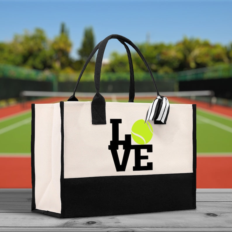 Love Tennis Canvas Tote Bag